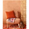 Eijffinger|Romantic style orange burlap floral wallpaper|Floral