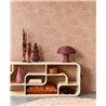Eijffinger|Papier peint toile de jute fleurie marron rose nude|Floral