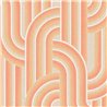 Eijffinger|Retro vintage style orange interlaced shapes wallpaper|Retro