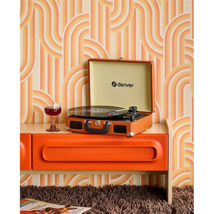 Eijffinger|Papel pintado formas entrelazadas naranja estilo retro vintage|Retro