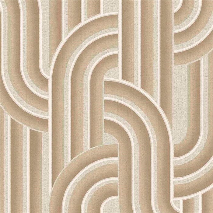 Papel pintado líneas entrelazadas marrón estilo moderno - Eijffinger Groovy 340564