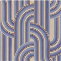 Eijffinger|Papel pintado formas entrelazadas azul estilo retro vintage|Retro
