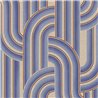 Eijffinger|Papel pintado formas entrelazadas azul estilo retro vintage|Retro
