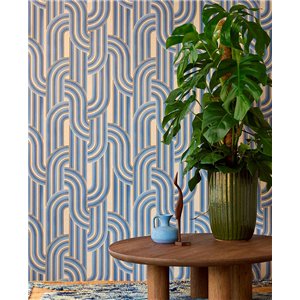 Eijffinger|Retro vintage style orange interlaced shapes wallpaper|Retro 2