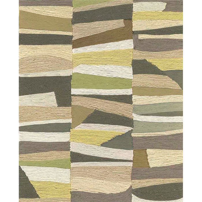 Eijffinger|Moderne Tapete Collage aus Textilschnüren in Grün|Modern