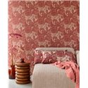 Eijffinger|Modern rustic style beige linen toile de Jouy wallpaper|Fabric Imitation