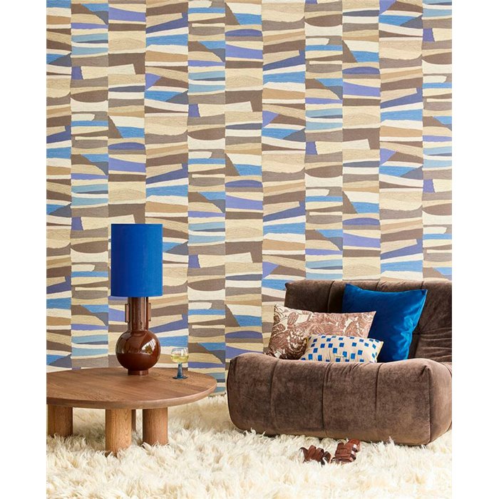 Eijffinger|Moderne Tapete Collage aus Textilschnüren in Grün|Modern