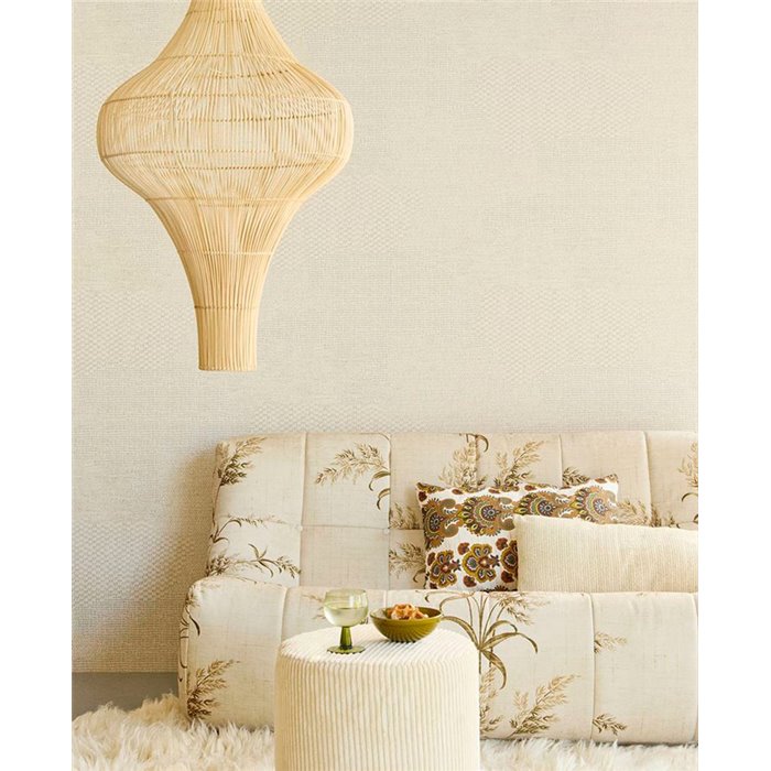 Eijffinger|Green chunky knit textile wallpaper|Raffia Imitation