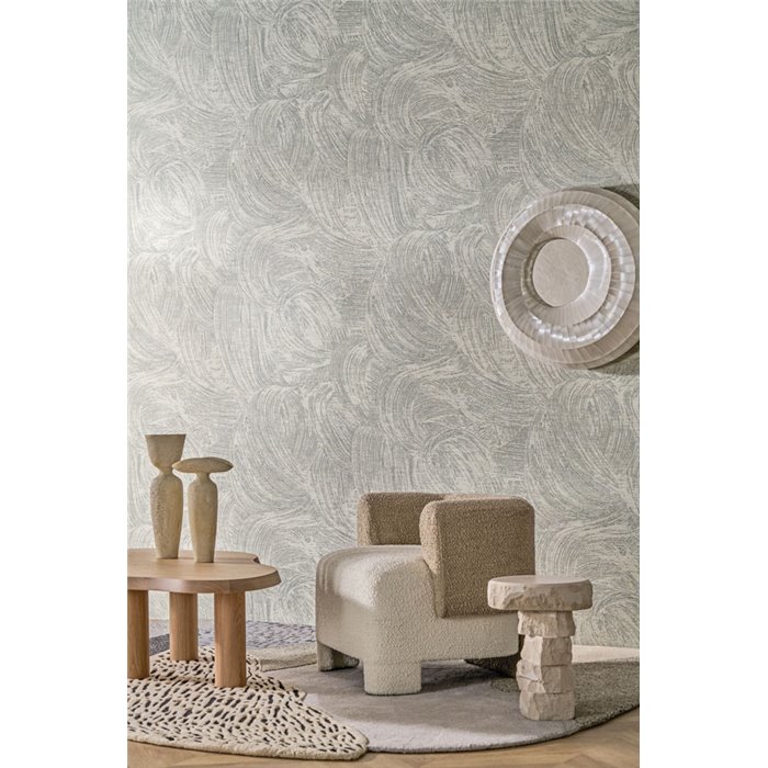 Revestimiento pared formas abstractas movimiento azul gris - Casamance Palatino 71480222