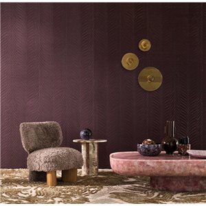 Casamance|Revestimiento pared jacquard lino lana poliéster naranja marrón|Revestimientos de Pared 2