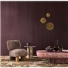 Casamance|Revêtements Muraux broderie botanique sisal aubergine contemporain|Revêtements Muraux
