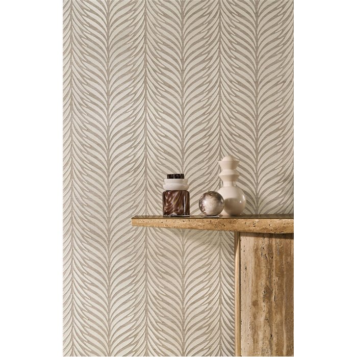 Casamance|Revêtements Muraux broderie botanique sisal marron contemporain|Revêtements Muraux