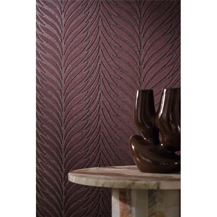 Casamance|Wandverkleidung botanische Stickerei Sisal braun zeitgenössisch|Wandverkleidungen