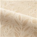 Casamance|Leinentapete beige mit bestickten Blättern|Tapeten