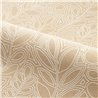 Casamance|Leinentapete beige mit bestickten Blättern|Tapeten