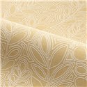 Casamance|Leinentapete gelb-beige mit bestickten Blättern|Tapeten