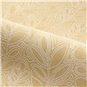 Casamance|Leinentapete gelb-beige mit bestickten Blättern|Tapeten