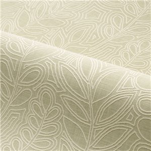Casamance|Wallpaper linen brown with embroidered leaves|Wallpaper 2