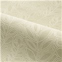 Casamance|Papel pintado lino verde con hojas bordadas|Papel Pintado