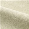 Casamance|Papier peint lin vert avec feuilles brodées|Papier Peint