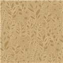 Casamance|Wallpaper linen brown with embroidered leaves|Wallpaper