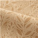 Casamance|Wallpaper linen brown with embroidered leaves|Wallpaper