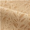 Casamance|Wallpaper linen brown with embroidered leaves|Wallpaper