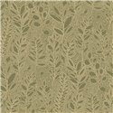 Casamance|Wallpaper linen green decorative embroidered leaves|Wallpaper