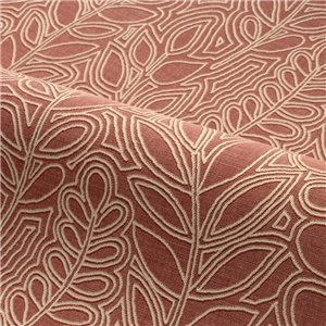 Casamance|Wallpaper linen brown with embroidered leaves|Wallpaper 2