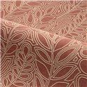 Casamance|Papel pintado lino marrón y rojo con hojas bordadas|Papel Pintado