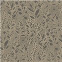 Casamance|Wallpaper linen black and grey with embroidered leaves|Wallpaper