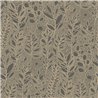 Casamance|Wallpaper linen black and grey with embroidered leaves|Wallpaper