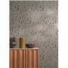 Casamance|Leinentapete schwarz-grau mit bestickten Blättern|Tapeten