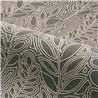 Casamance|Leinentapete schwarz-grau mit bestickten Blättern|Tapeten