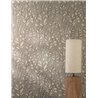 Casamance|Wallpaper linen beige and brown with embroidered leaves|Wallpaper