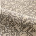 Casamance|Wallpaper linen beige and brown with embroidered leaves|Wallpaper
