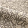 Casamance|Wallpaper linen beige and brown with embroidered leaves|Wallpaper