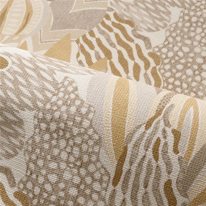 Papel pintado floral gris y beige - Casamance Palmadora 76691120