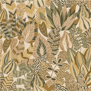 Casamance|Papier peint floral jaune et rouge|Floral