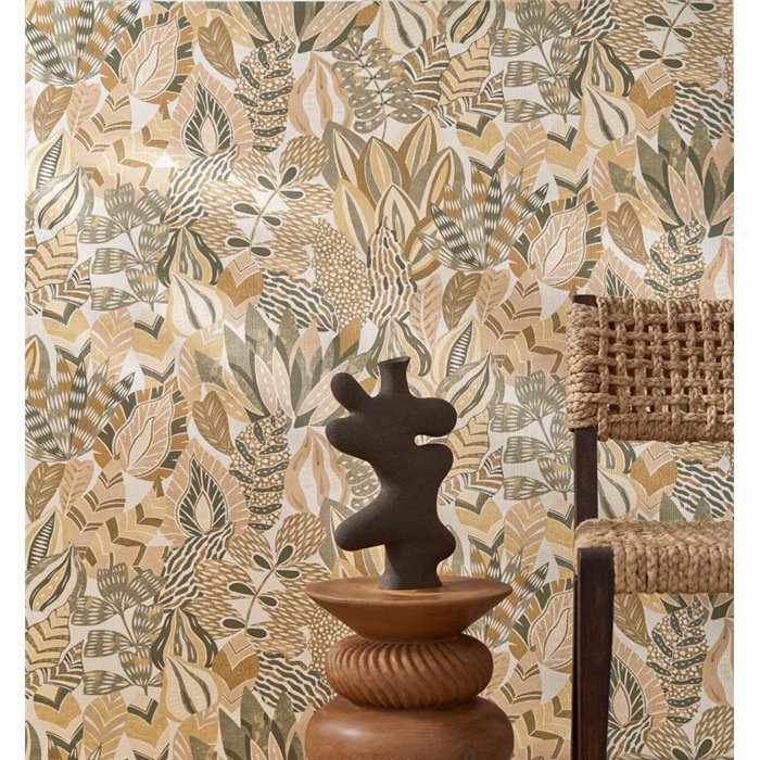 Casamance|Florale Tapete gelb-grün|Tapeten