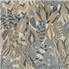 Casamance|Florale Tapete beige-blau|Blumen