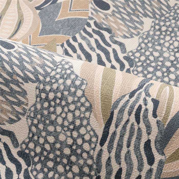 Casamance|Florale Tapete beige-blau|Blumen
