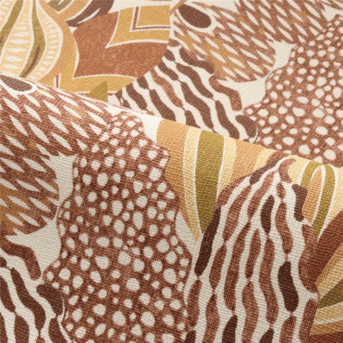 Casamance|Papier peint floral jaune et rouge|Floral