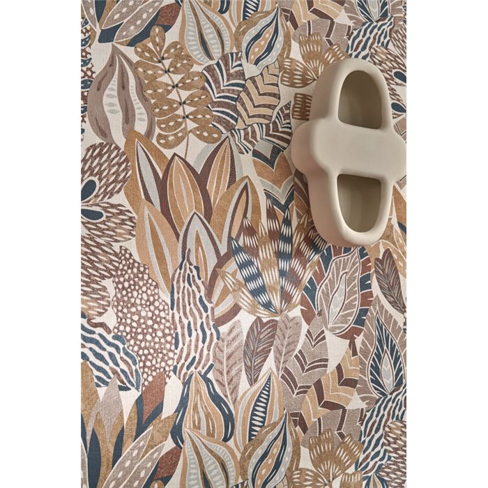 Casamance|Papel pintado floral rojo y marrón|Papel Pintado