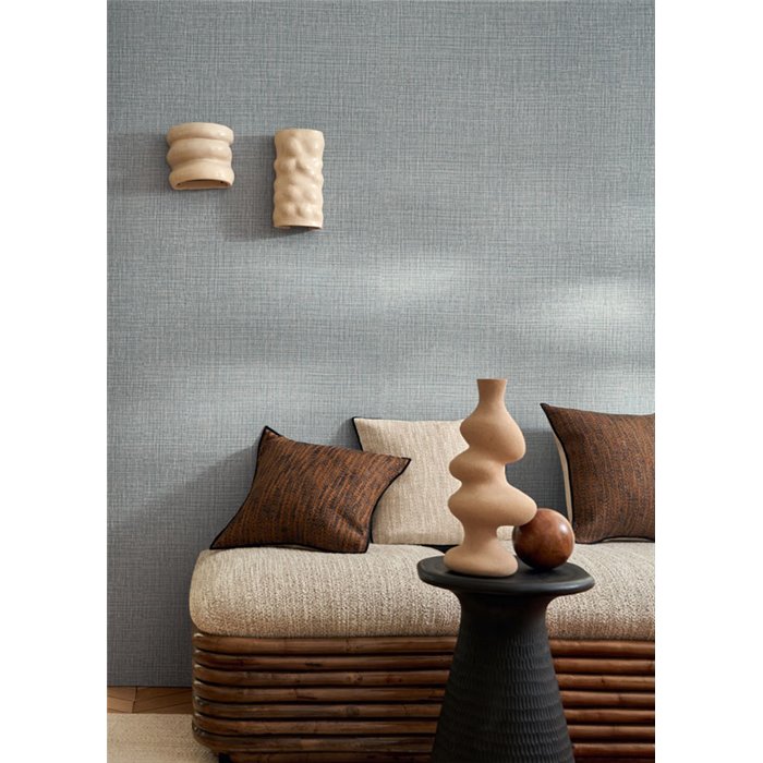 Casamance|Papier peint raphia bleu|Imitation Raphia