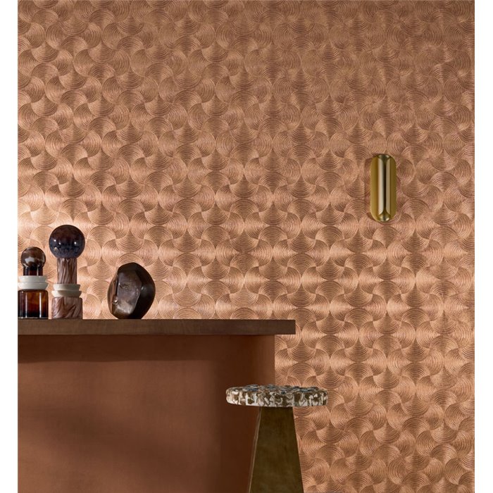 Papel pintado alta gama palmetas cobre metalizado - Casamance Magnitude - Textures 76620304