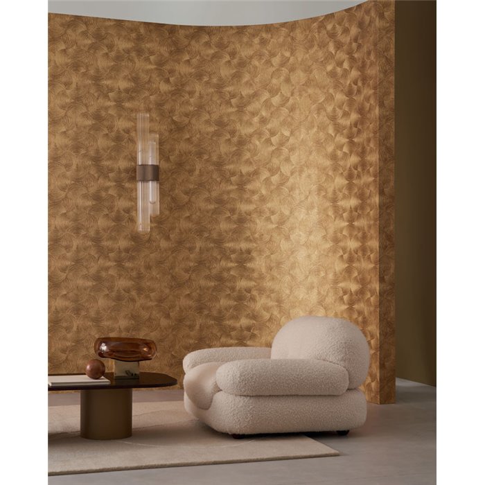 Casamance|Papier peint luxe style oriental feuilles de palmier dorées|Salón