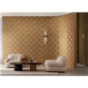 Casamance|Papel pintado lujo estilo oriental, hojas palma dorado|Salón