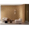 Casamance|Papel pintado lujo estilo oriental, hojas palma dorado|Salón