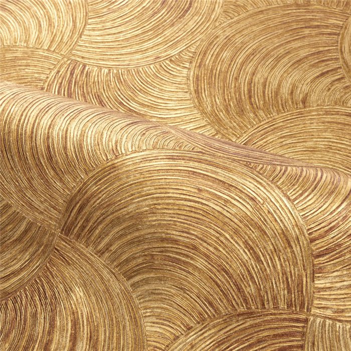 Casamance|Wallpaper luxury oriental style golden palm leaves|Living Room